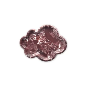 Smoothly polished Small Cloud Irregular Burgundy Marble Tray placed on a white background, featuring red and white veining, with elegantly curved edges resembling a cute cartoon-like cloud.