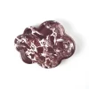 The Cloud Irregular Burgundy Marble Tray with curved edges, smooth polished finish, and natural red and white stone veining