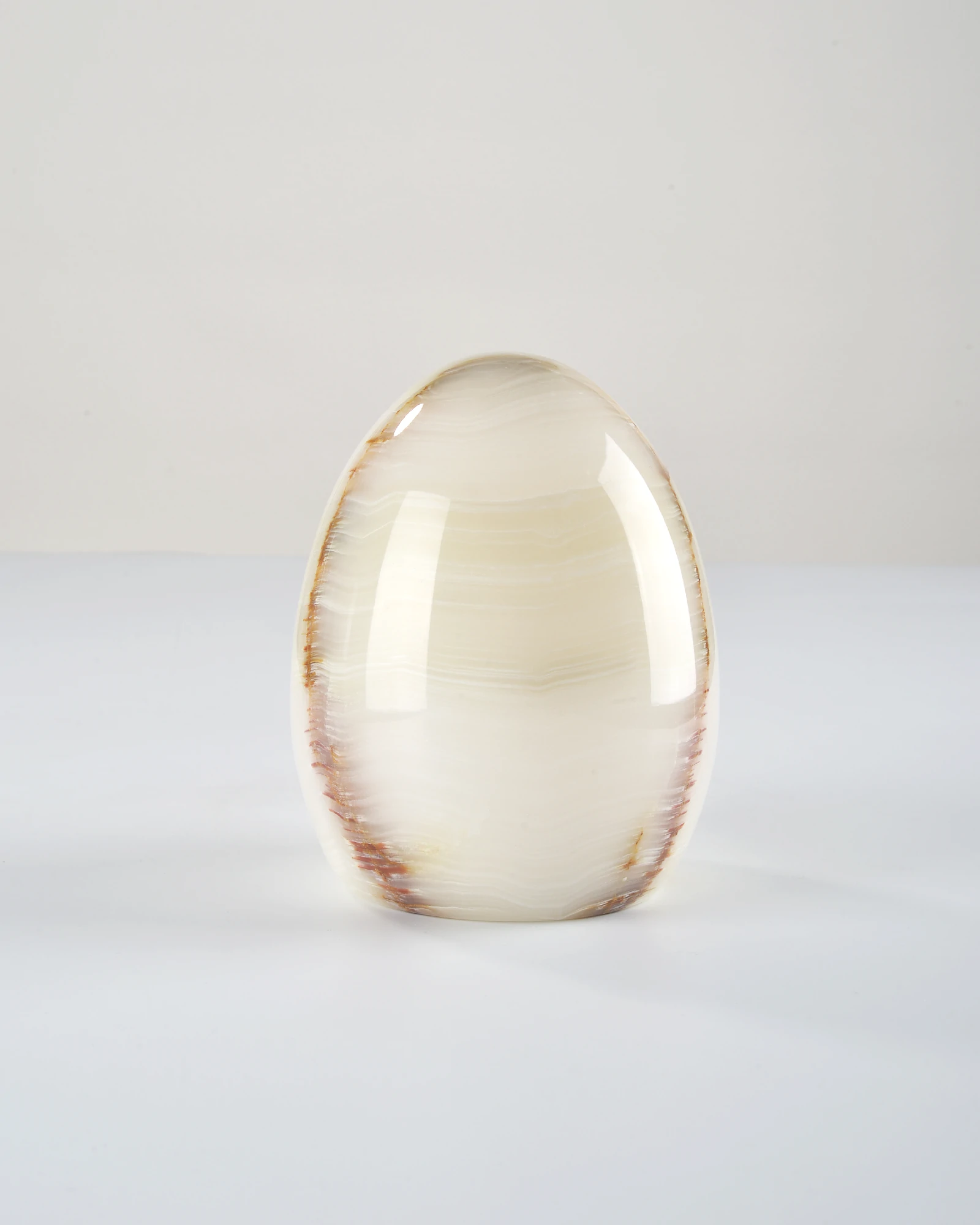 Egg-Shaped Onyx Tap Lamp – Unique Stone Table Light with Natural Patterns