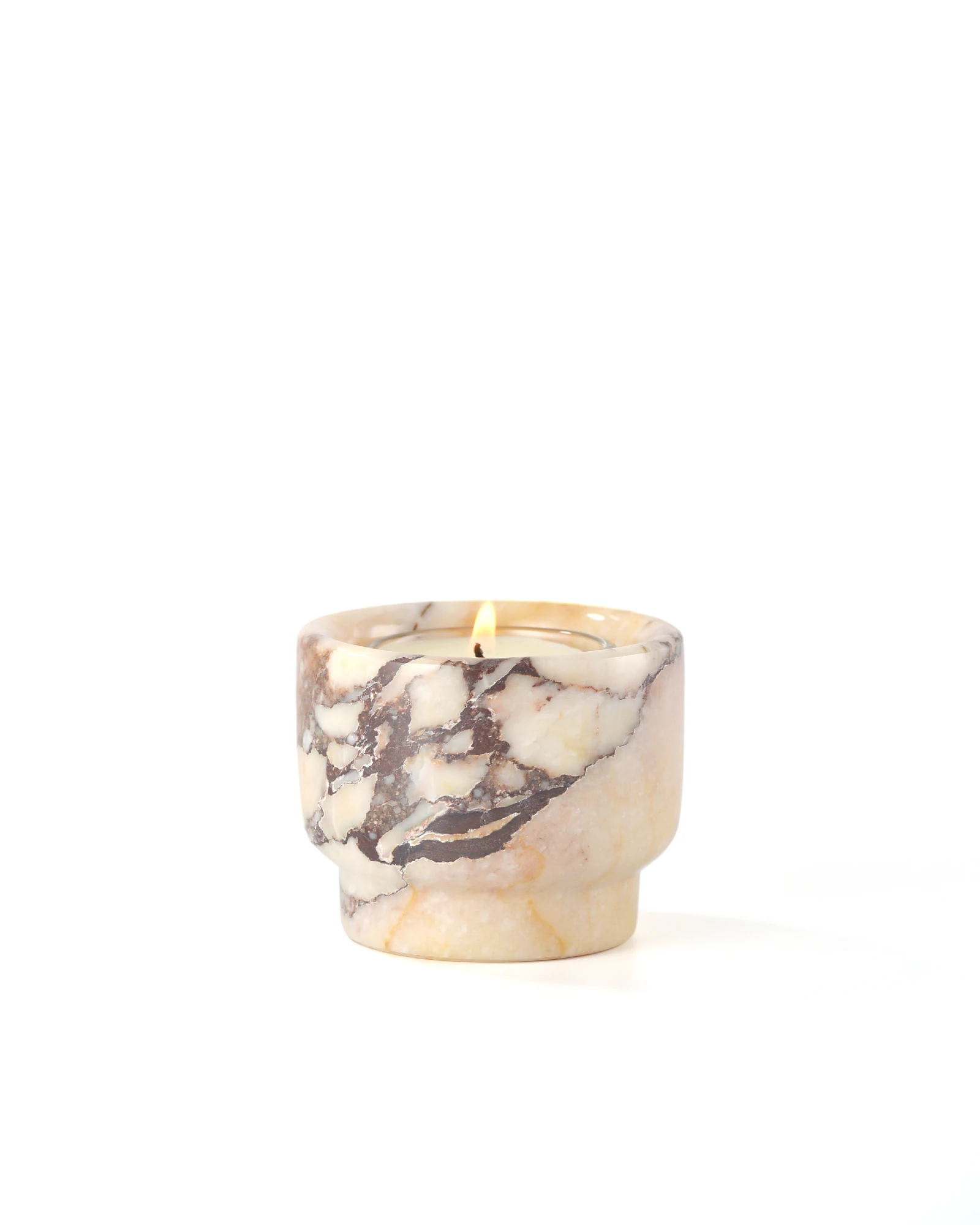 Elegant Calacatta Marble small candle holder, minimalist home accessory