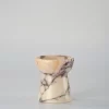 Handcrafted Calacatta Marble small candle holder, designed in the shape of a torch, a refined decor piece