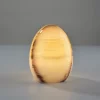 Egg-Shaped Onyx Table Lamp – Illuminated Stone Light with Natural Veining