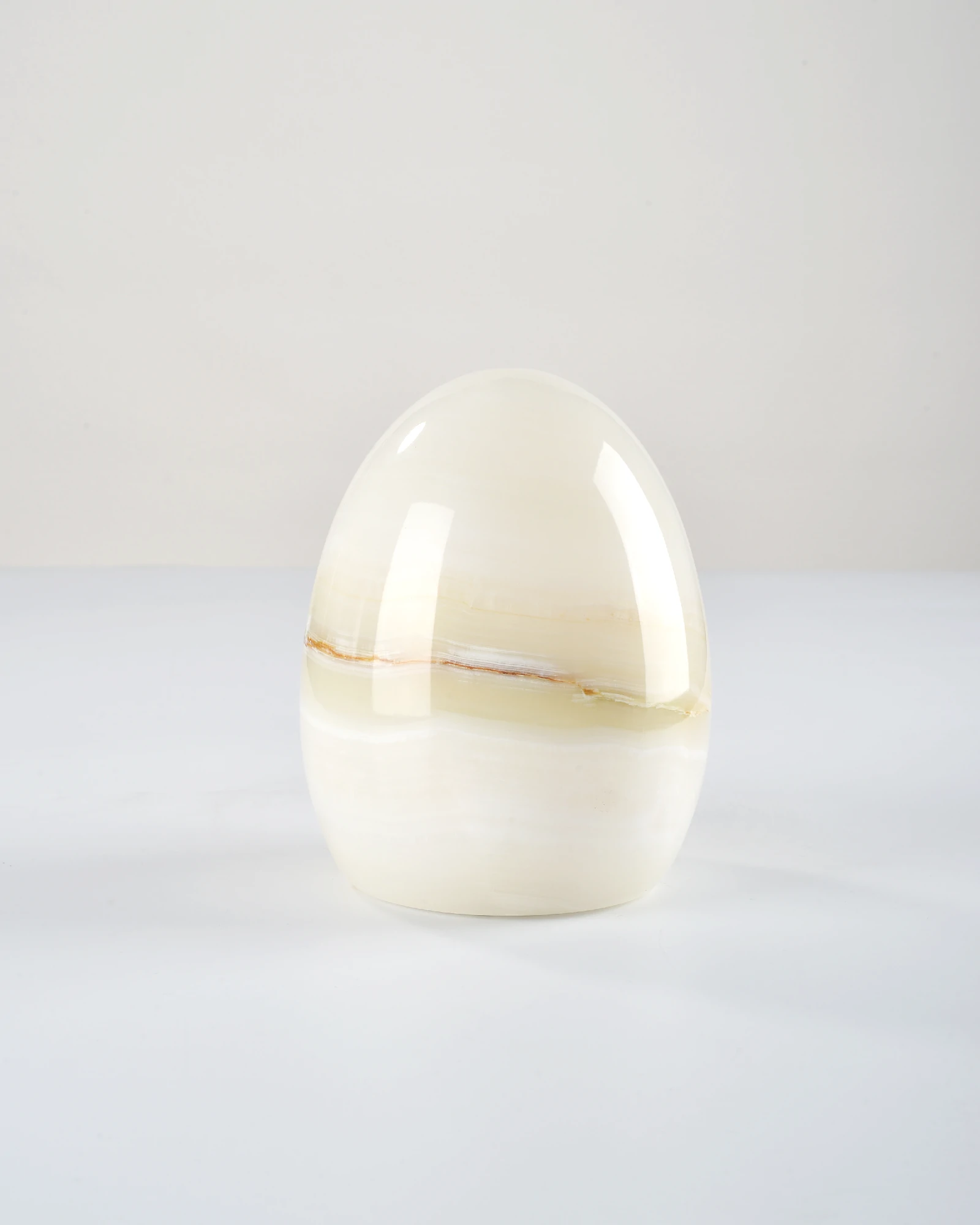 Egg-Shaped Onyx Lamp – Natural Stone with Smooth Finish