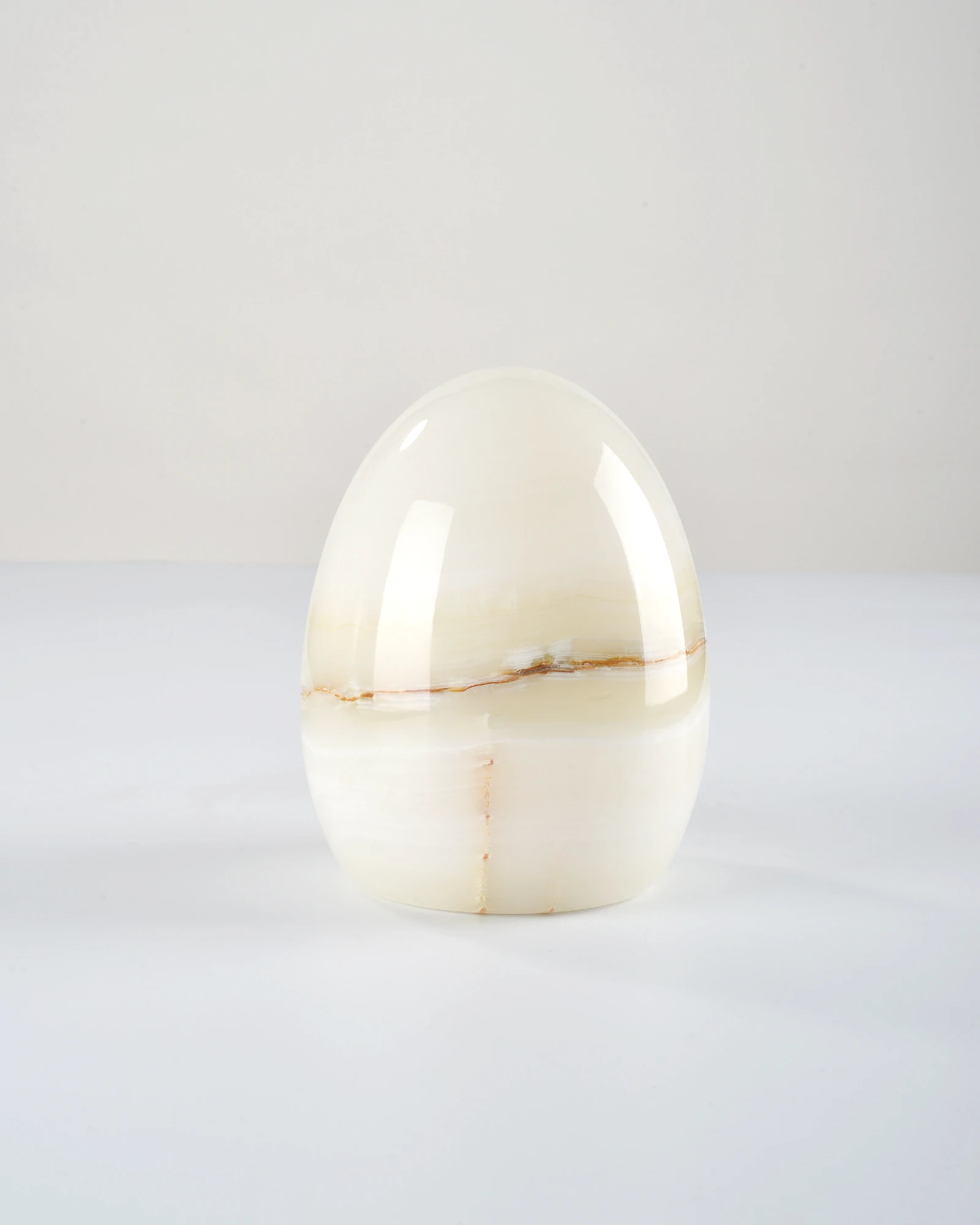 Egg-Shaped Onyx Lamp – Natural Stone with Smooth Finish