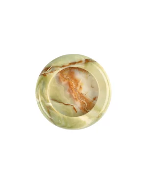 Polished Round Green Onyx Ashtray, ideal for cigar and cigarette smokers with a smooth finish