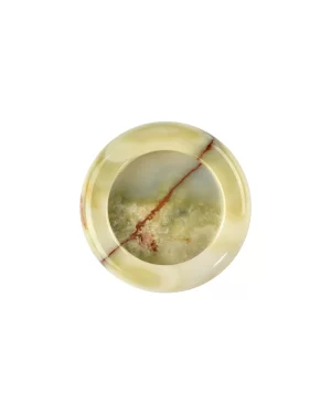 Polished Round Green Onyx Ashtray, smooth and elegant, perfect for cigar/cigarette smokers