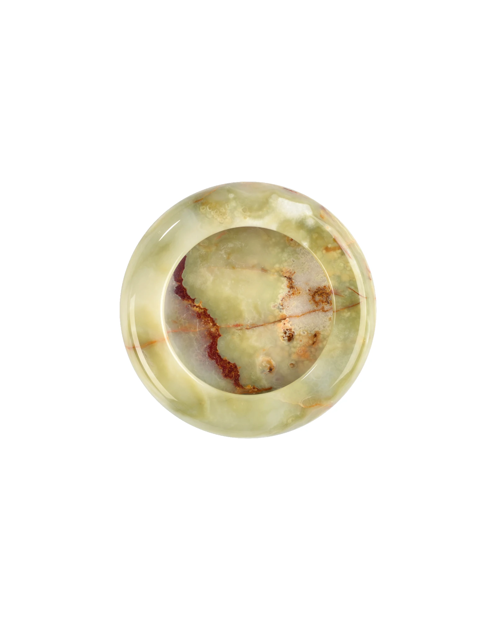 Exquisite and smooth Round Green Onyx Ashtray, perfect for cigar and cigarette smokers