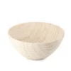 Italian Marble Travertine Round Bowl with minimalist shape and wood-like veining