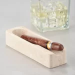 Italian Marble Travertine Cigar Ashtray