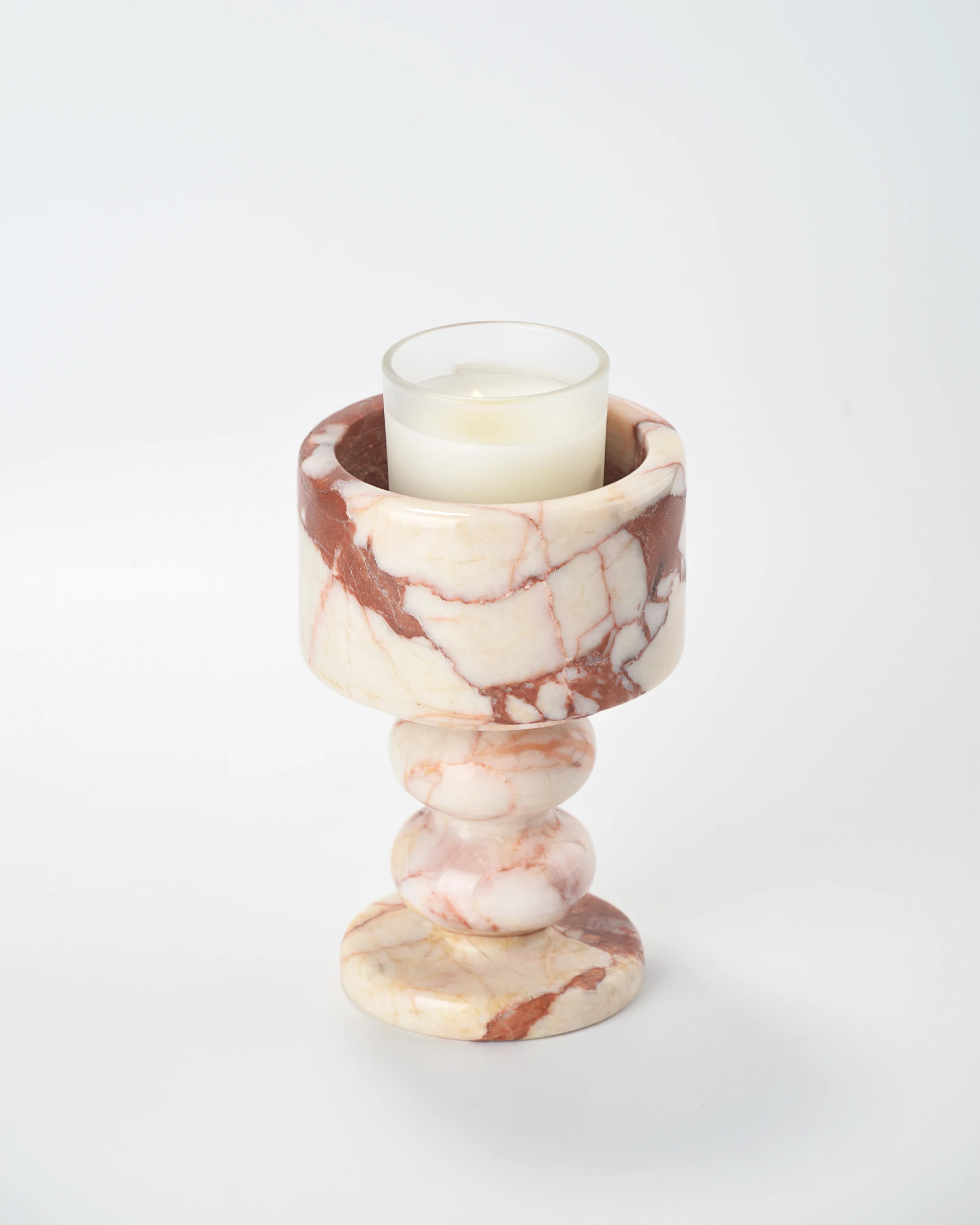 Candle holder with aromatherapy candle cup inside