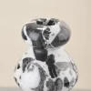 Close-up of marble vase rim, smoothly polished by hand