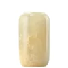 Front view of white onyx canister jar with simple cylindrical shape