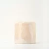 Front view of Mini Yellow Onyx Table Lamp in cylindrical shape