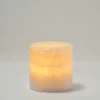 Mini Yellow Onyx Lamp glowing with illuminated leaf-like veins