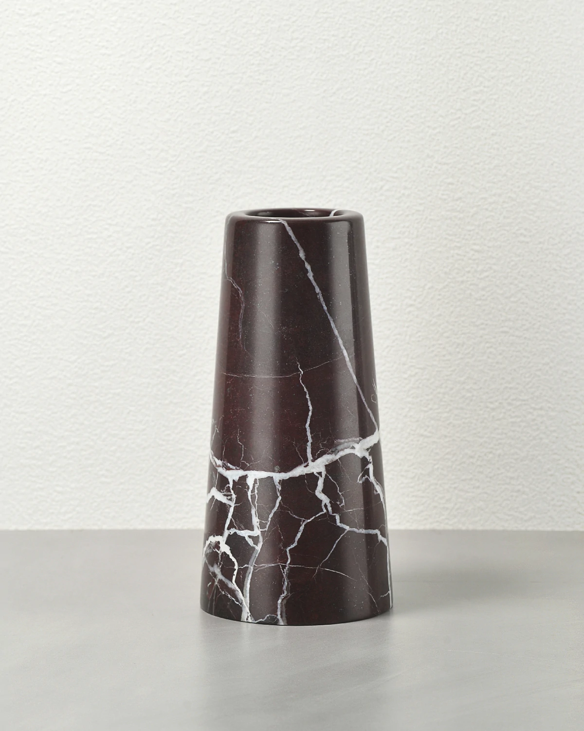 Burgundy Marble Vase 45-degree angle view