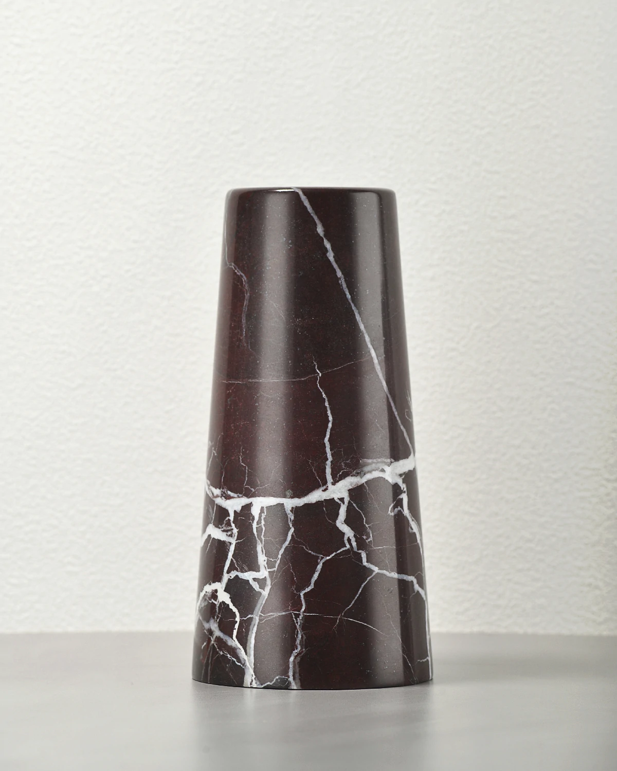 Burgundy Marble Vase A front view
