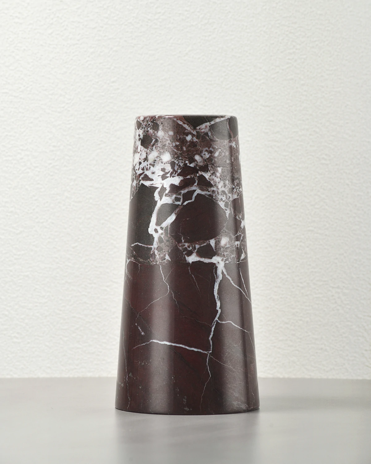 Burgundy Marble Vase B front view