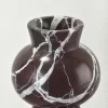 Burgundy Marble Vase polished rim close-up