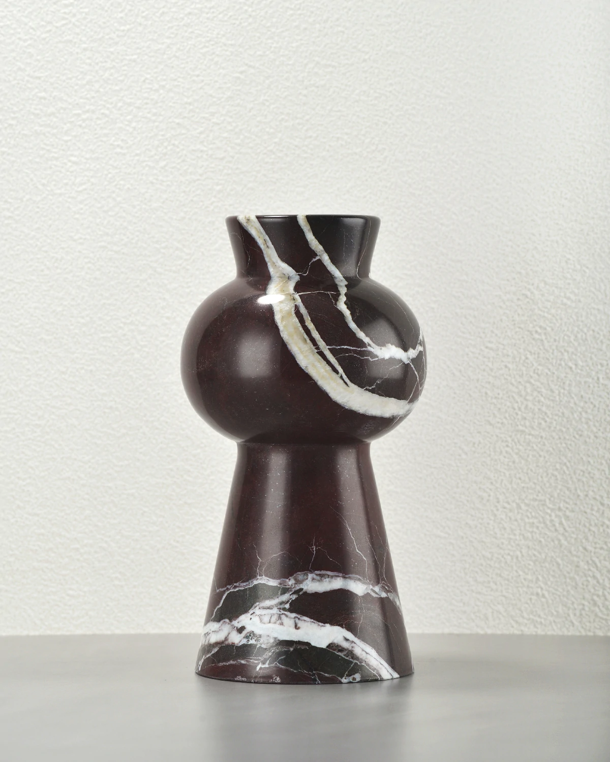 Burgundy Marble Vase front view