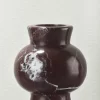Burgundy Marble Vase rim detail with Rosso Levanto marble veins