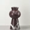 Burgundy Marble Vase Piece A front view