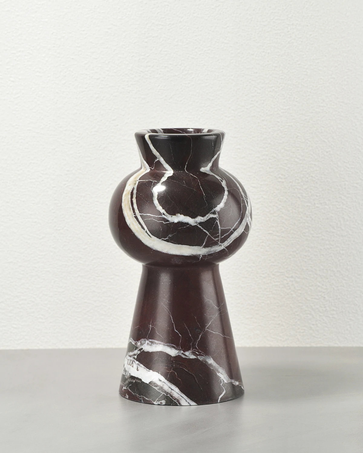 Burgundy Marble Vase Piece B front view