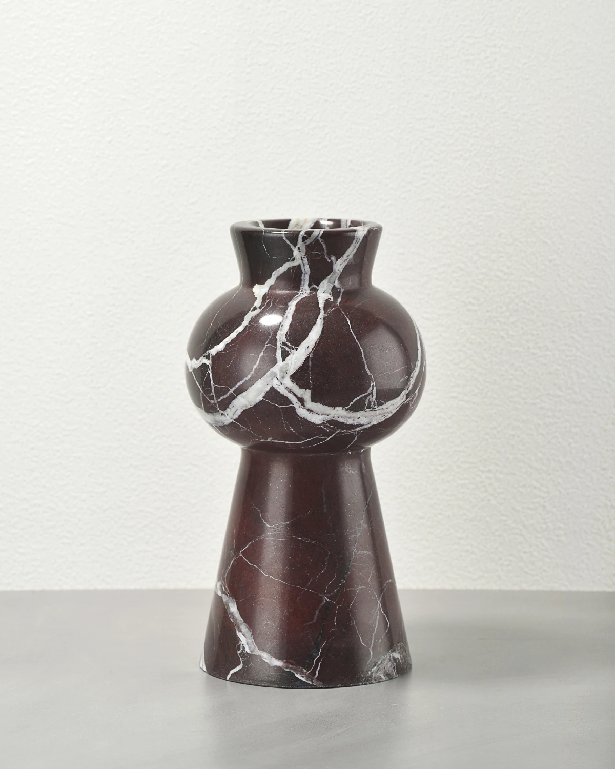 Burgundy Marble Vase Piece B alternative front view