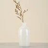 Mini White Onyx Vase front view with flower arrangement