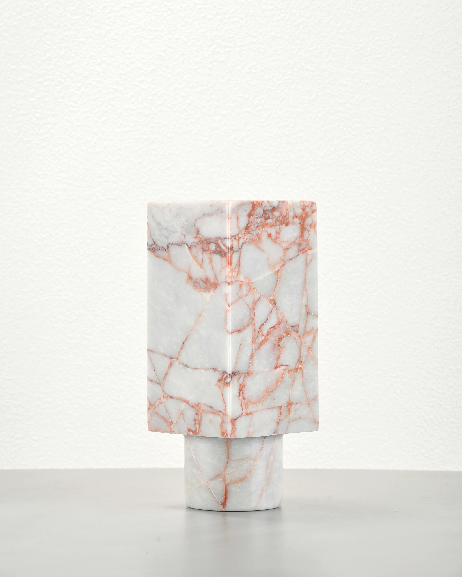 Vintage Red Marble Vase Piece A back view