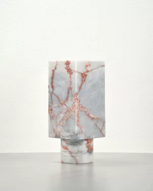 Vintage Red Marble Vase Piece B back view