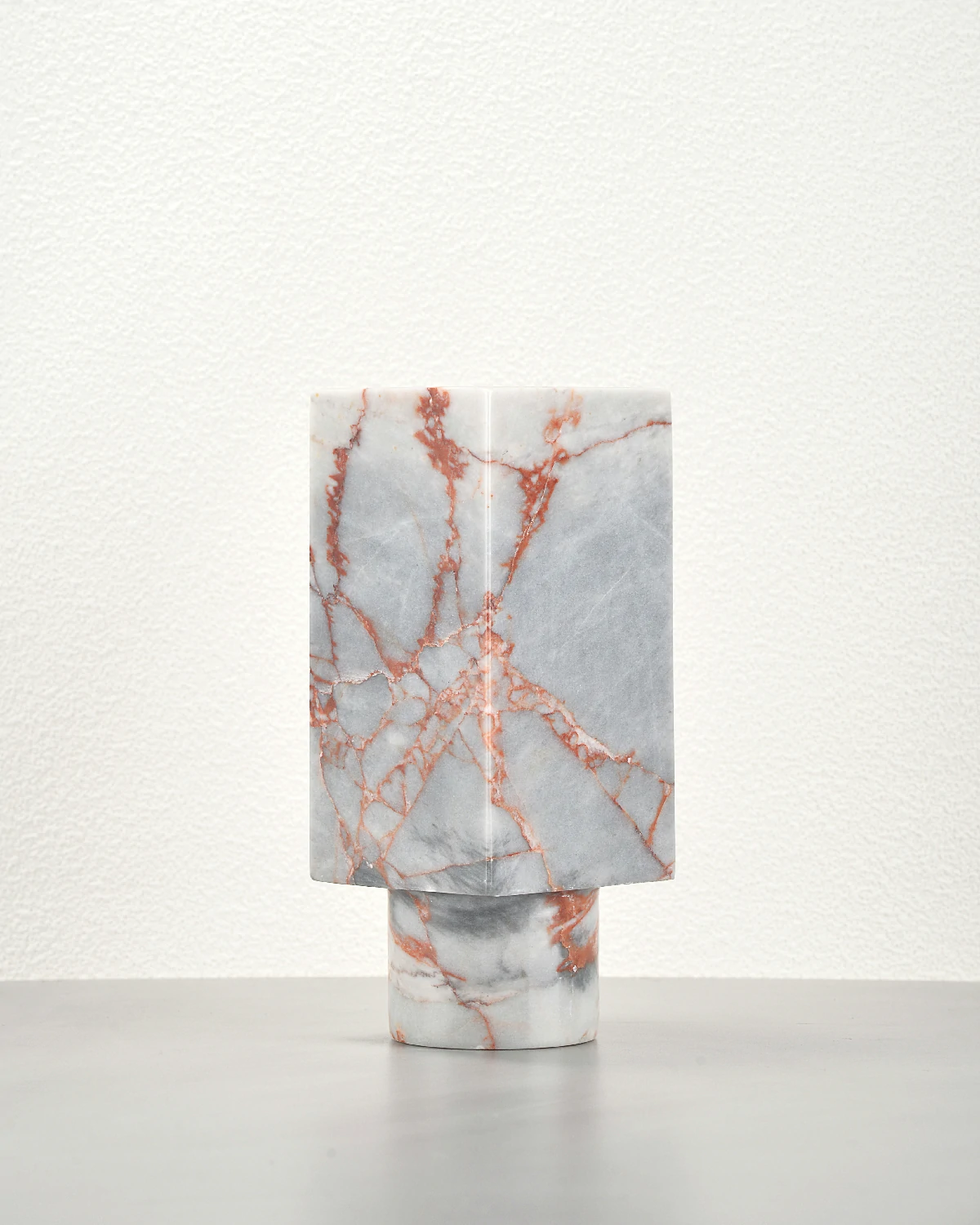 Vintage Red Marble Vase Piece B back view