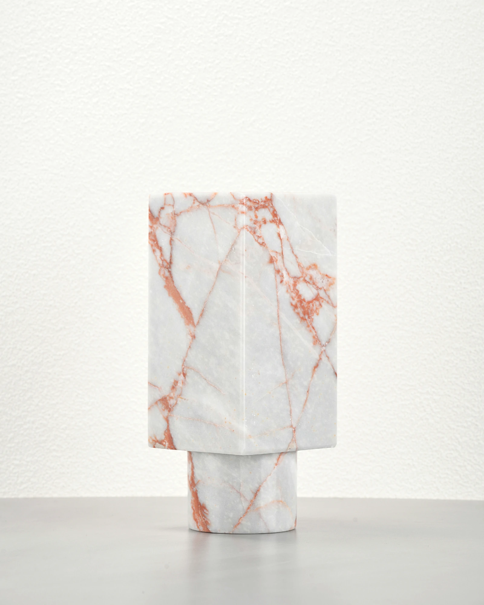 Vintage Red Marble Vase Piece C front view