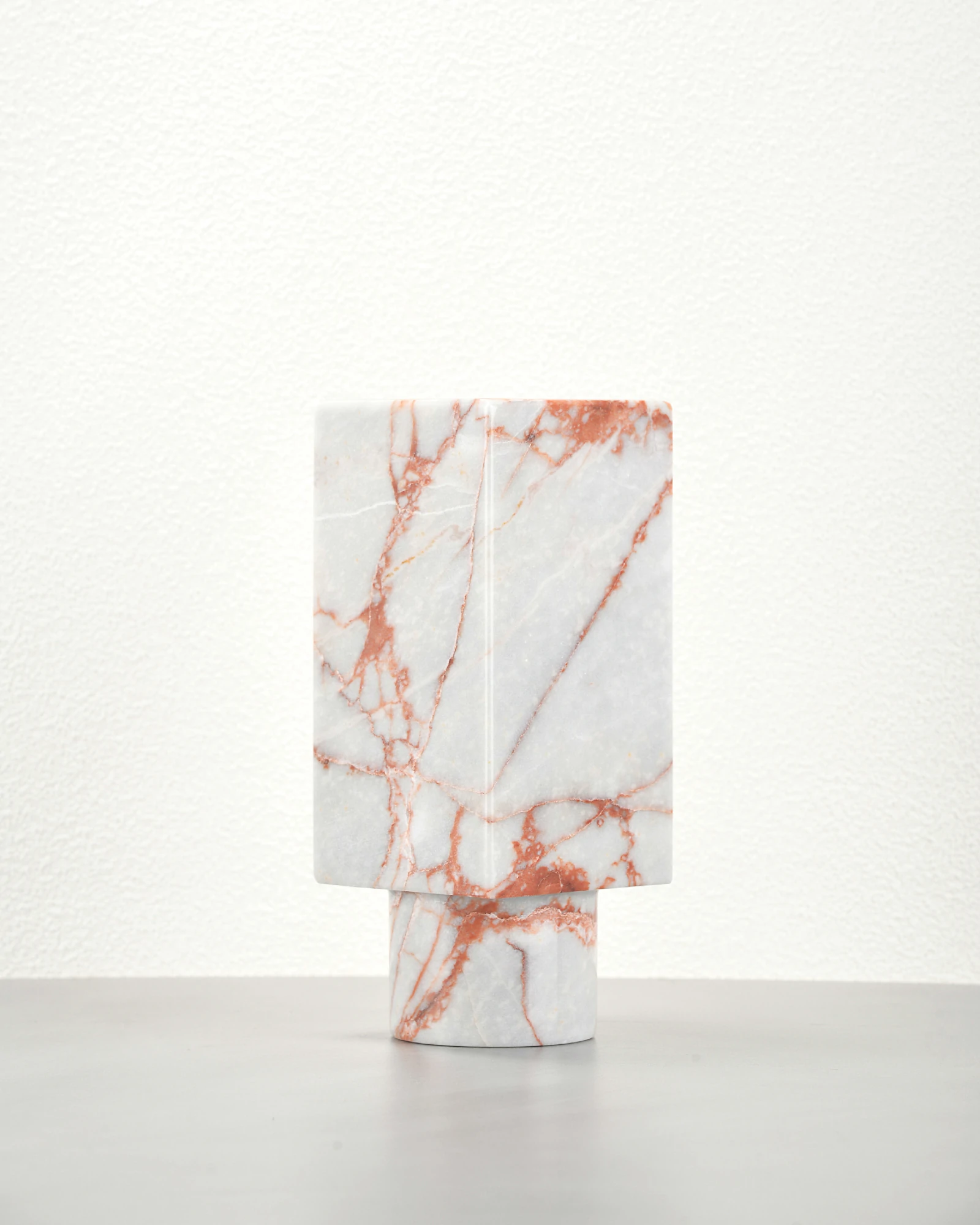 Vintage Red Marble Vase Piece C back view