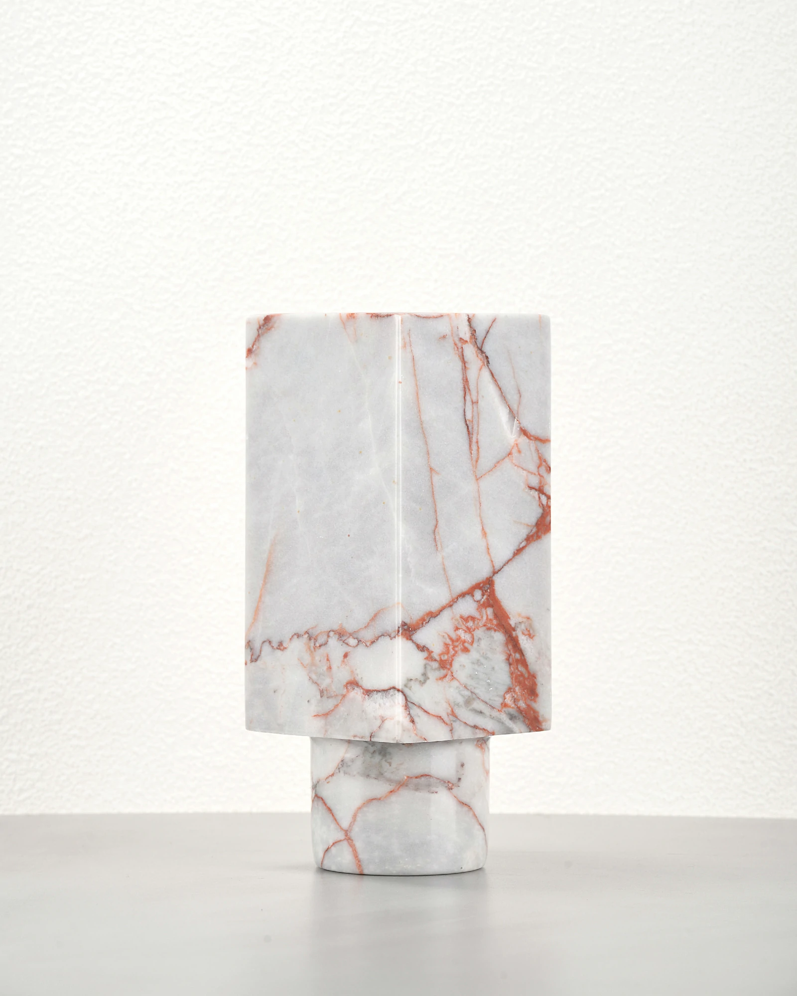 Vintage Red Marble Vase Piece D front view