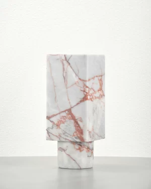Vintage Red Marble Vase Piece D back view