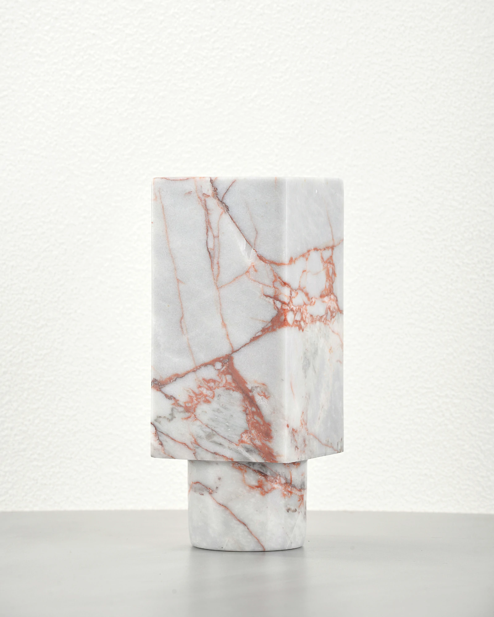 Vintage Red Marble Vase Piece D back view