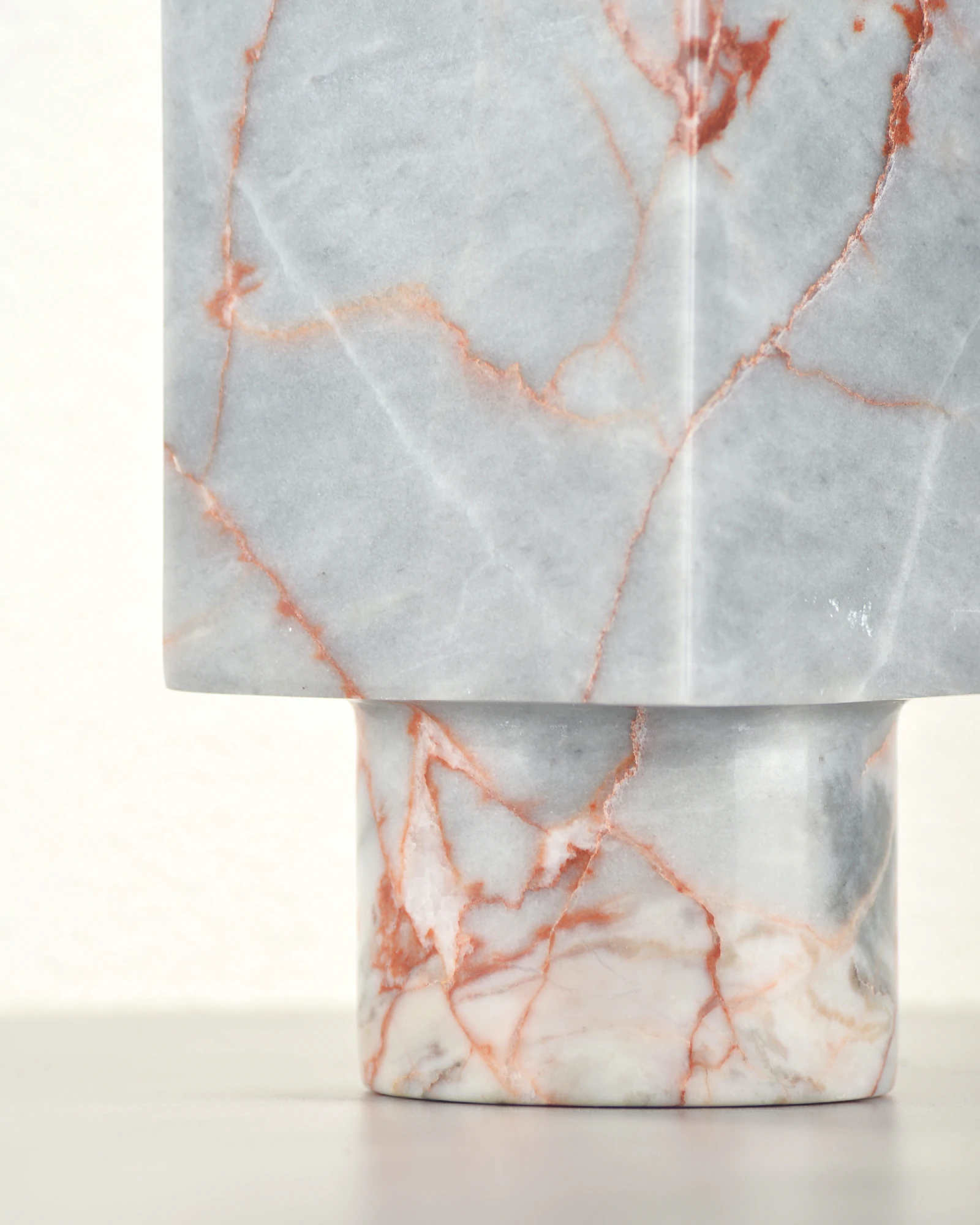 Vintage Red Marble Vase base detail