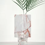 Vintage Red Marble Vase H20cm