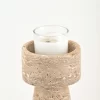 Travertine Candle Holder top section with aroma cup