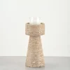 Travertine Candle Holder 45-degree view