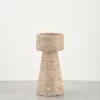 Travertine Candle Holder front view with simple design