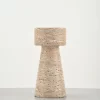 Travertine Candle Holder front close-up
