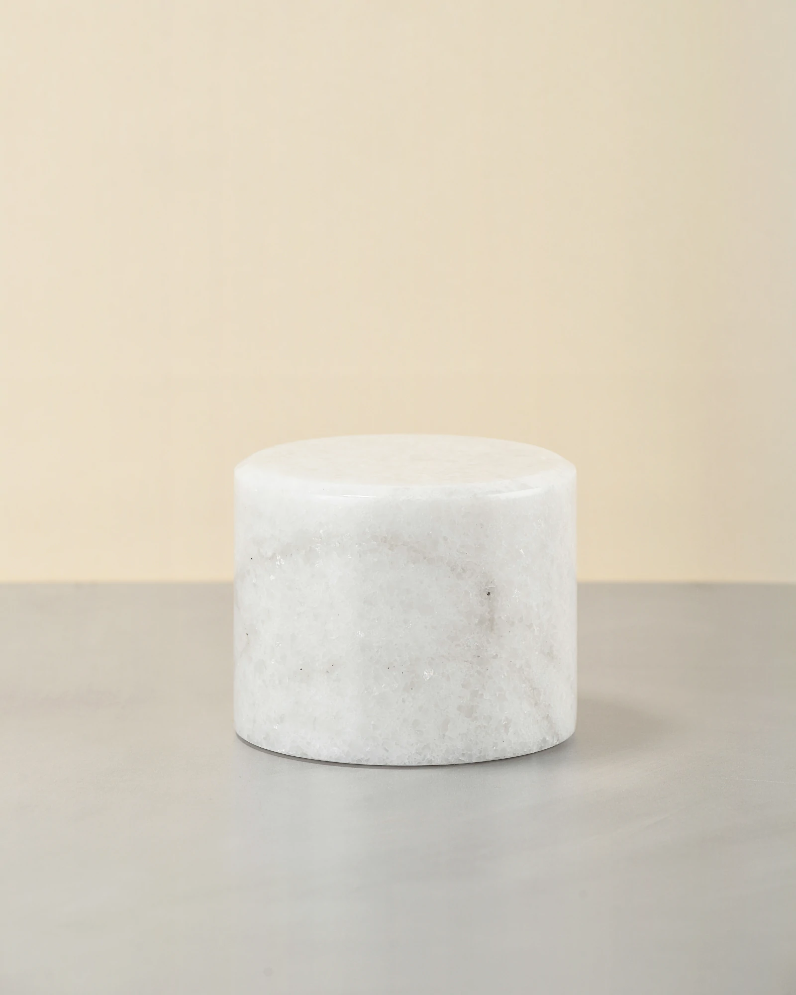 Portable white onyx table lamp 45-degree front view