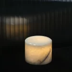 Mini White Onyx Table Lamp – Touch-Control