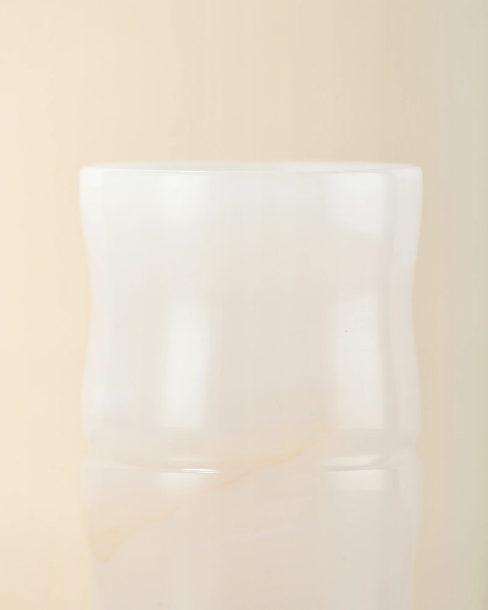 White Onyx Pen Holder rim detail with natural orange veins