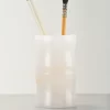 White Onyx Pen Holder with watercolor pens