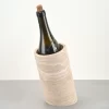 Travertine Marble Wine Holder in use with wine bottle