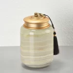 Green Onyx Storage Jar with Screw Lid H13.5cm
