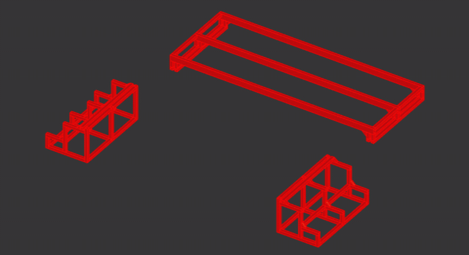 Animated 3D assembly of the backlit table structure
