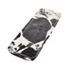 Three-quarter view of the Bvlgari Black marble tray, Piece C, showing the shallow rim and rounded form.